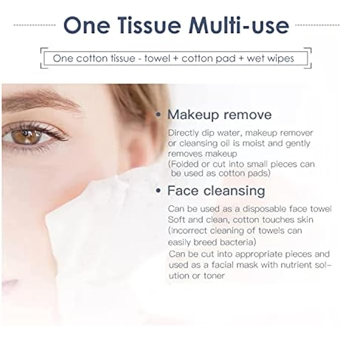 Alissa (5 ROLLS /5 PACKS) DISPOSABLE FACE TOWEL 100% COTTON ULTRA SOFT EXTRA THICK FACIAL TISSUE DRY AND WET USE WIPES FOR SKIN CARE MAKEUP REMOVING BABY CARE AND SURFACE CLEANING - Image 4